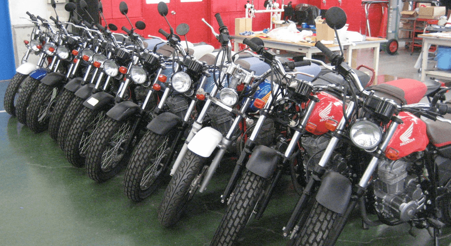 二輪車の実習エリア